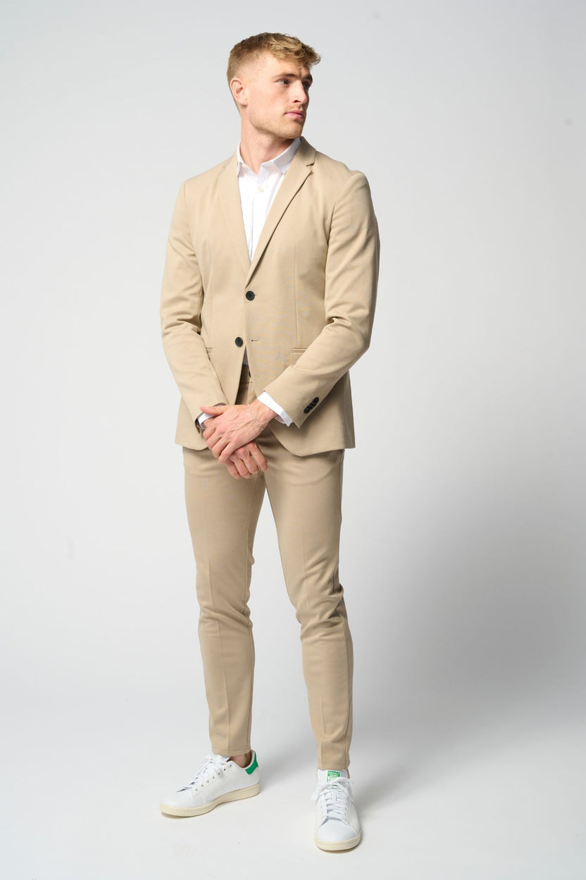 The Original Performance Suit™️ (Sand) + Shirt & Tie - Package Deal