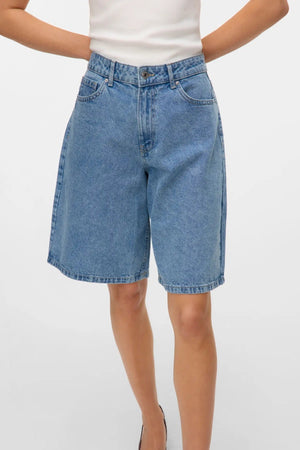 Kath Long Denim Shorts - Light Blue Denim