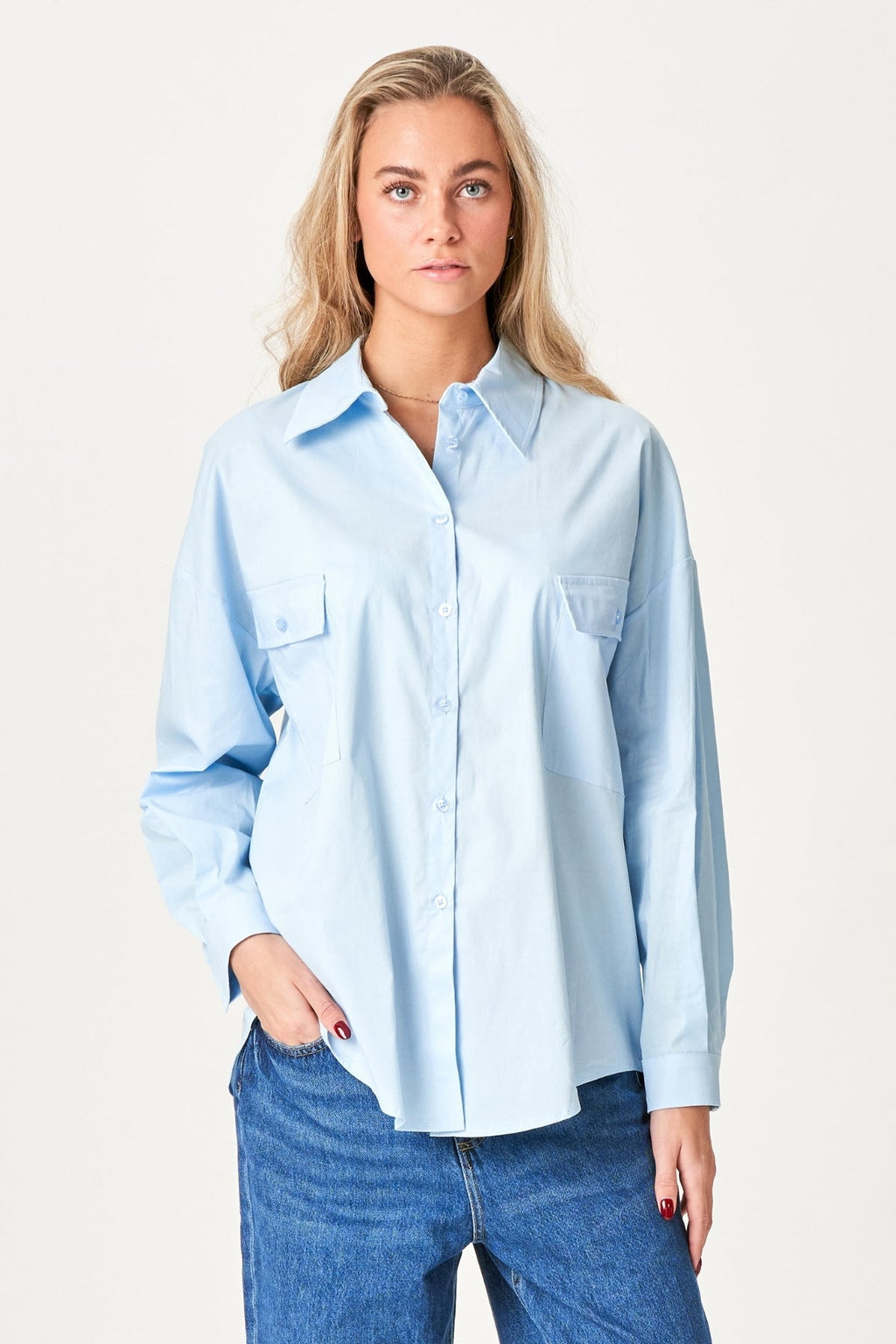 Clara Oversized Chemise - bleu clair