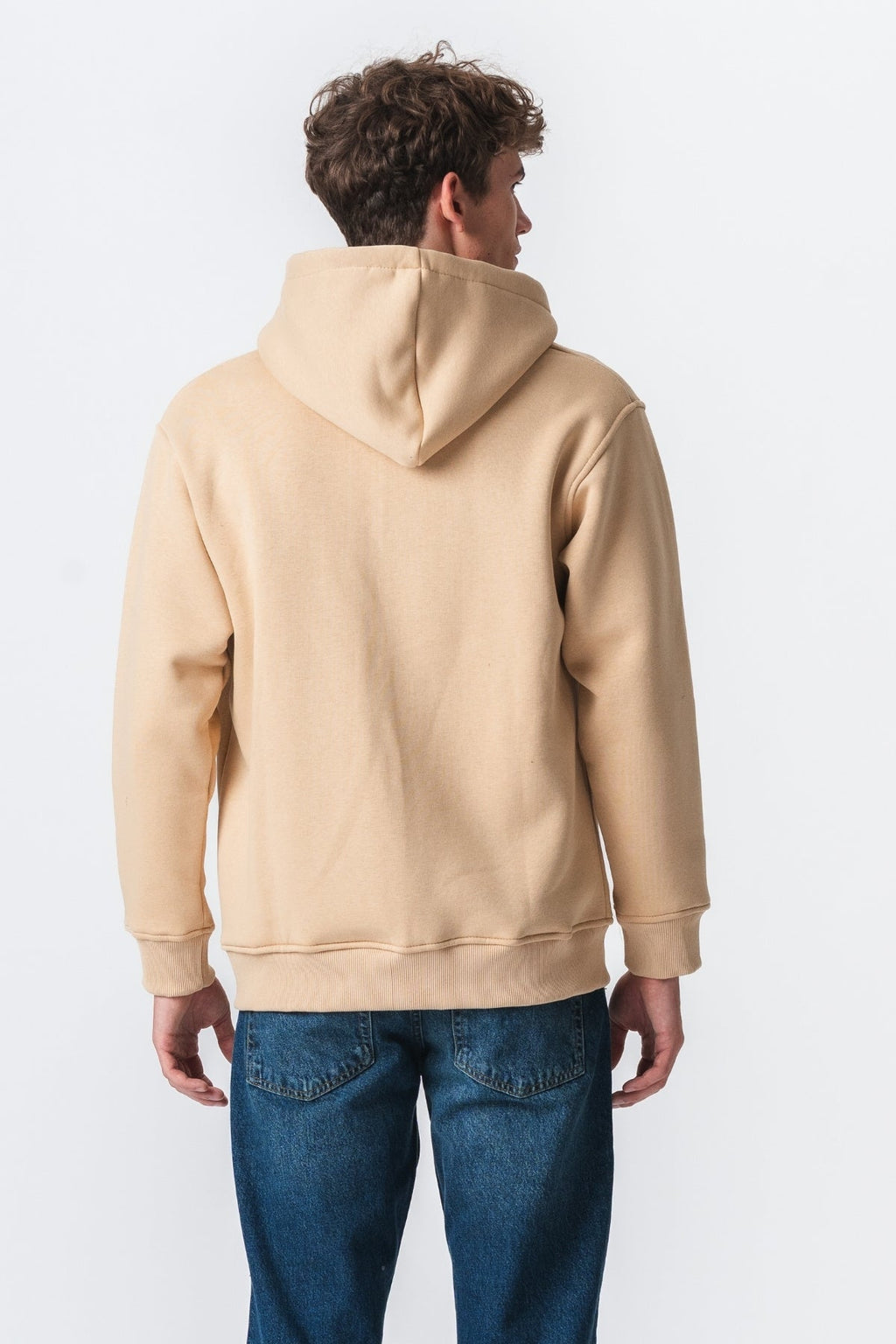 Sweat à capuche à zip détendu - Beige