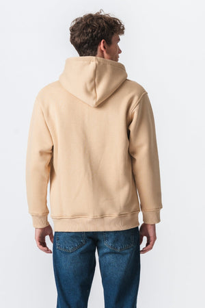 Sweat à capuche à zip détendu - Beige