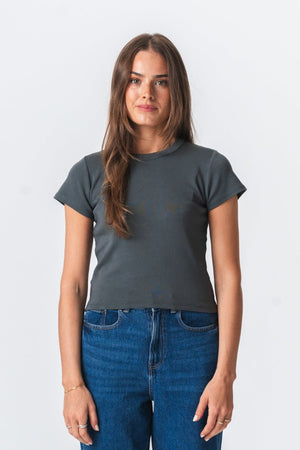 T-shirt court Emily - gris foncé