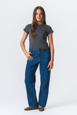 T-shirt court Emily - gris foncé