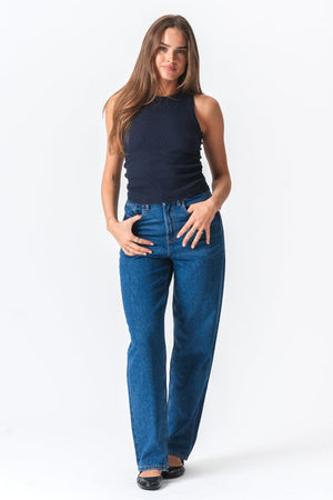 Haut côtelé - bleu