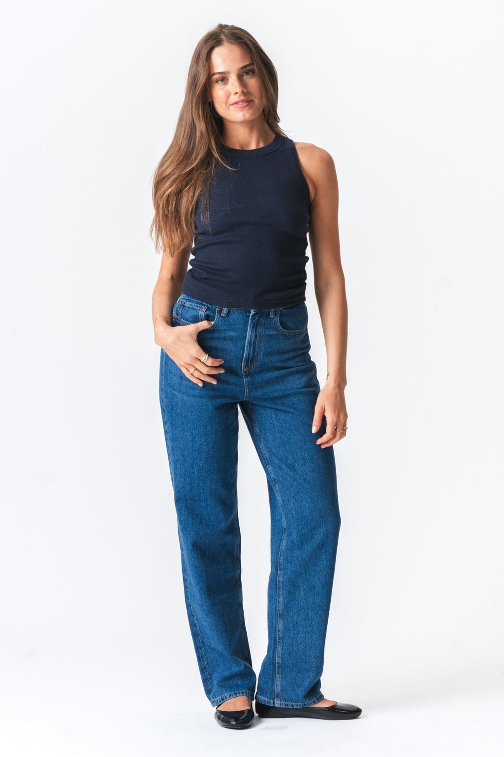 Haut côtelé - bleu