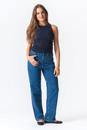 Haut côtelé - bleu