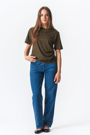 T-shirt surdimensionné - Olive (dame)