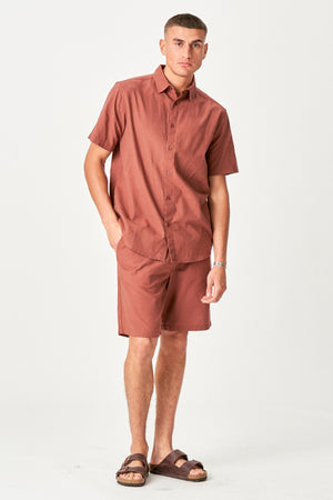 Linge de linge à manches courtes + linge Shorts - Terracotta (forfait)