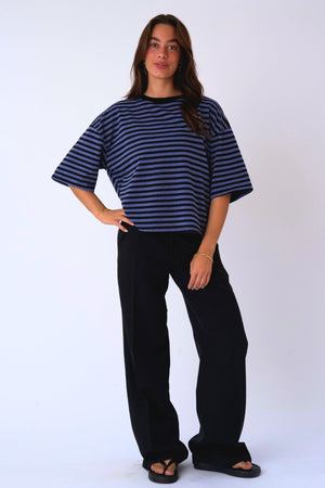 Chemisier Zoe - Noir/Bleu Denim