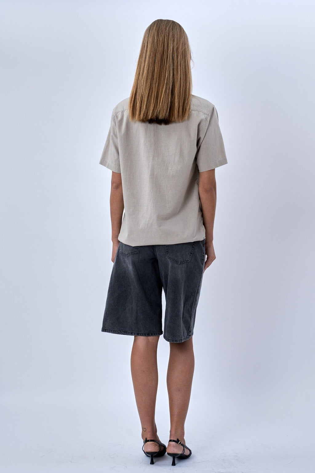 Chemise en lin à manches courtes - sable