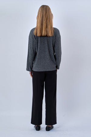 Ivy Tie Blouse Tricot - Gris