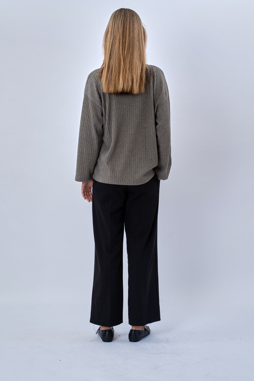 Ivy Tie Blouse Tricot - Kaki
