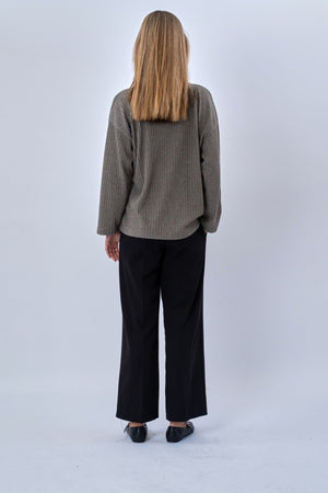 Ivy Tie Blouse Tricot - Kaki