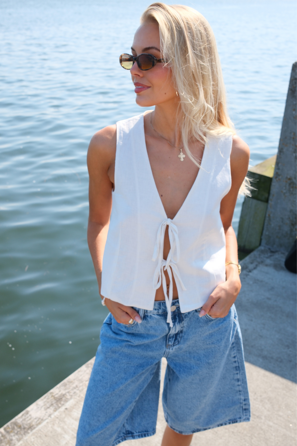 Gilet en lin - Off Blanc