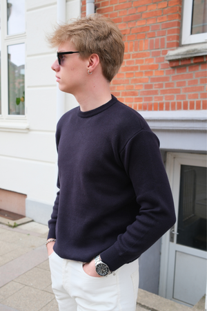 Pull en tricot de Crewneck - marine noire