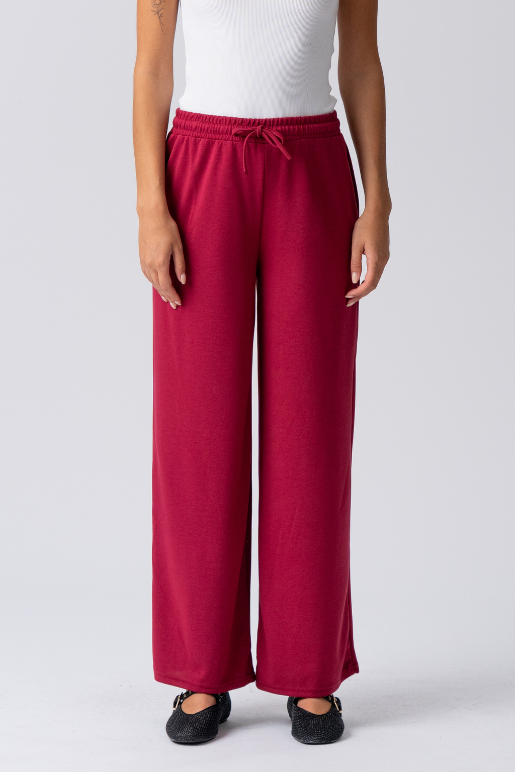 Leah Loose Pants - Burgundy
