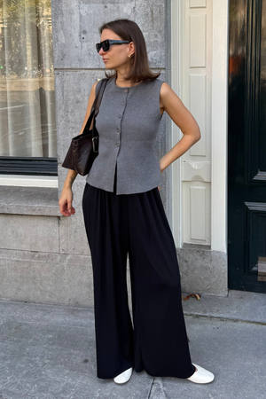 Reynard Knit Vest - Medium Grey Melange