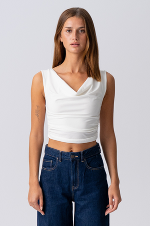 Elisa Waterfall Top - White