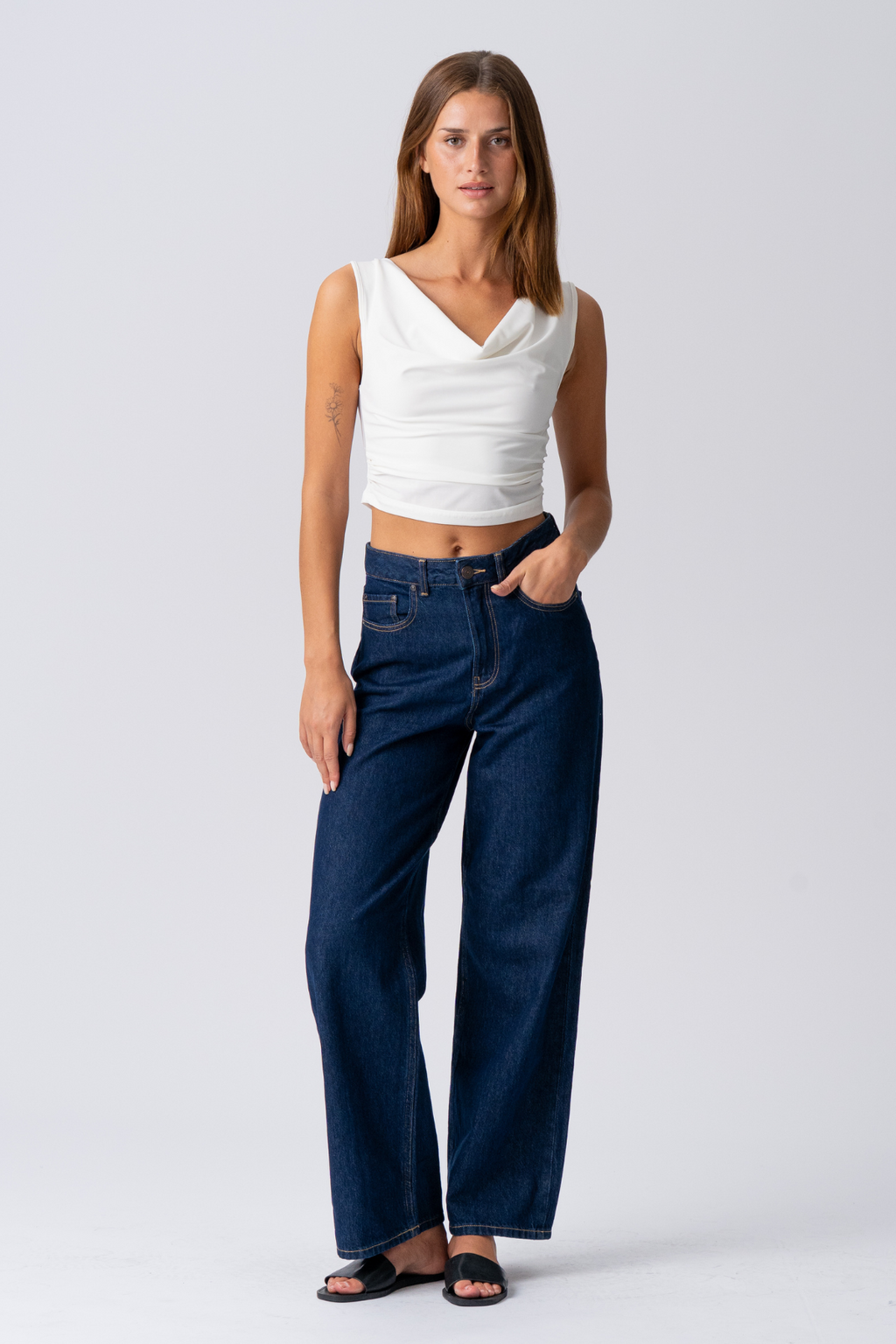 Elisa Waterfall Top - White