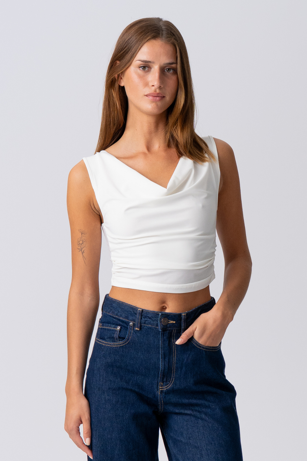 Elisa Waterfall Top - White