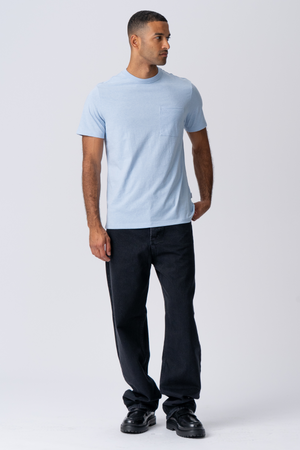 T-shirt With Pocket - Light Blue