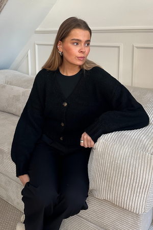 Cardigan à col en V - Noir