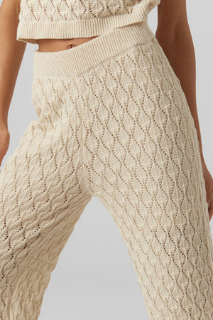Pantalon à crochet à taille haute Evelyn - bouleau