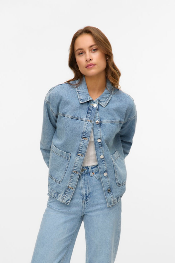 Jamie Denim Shacket - Denim bleu clair