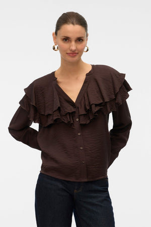 Lizzi Flounce Top - Chocolate Torte