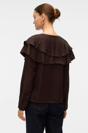 Lizzi Flounce Top - Chocolate Torte