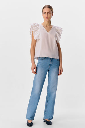 Hope Papaya Nour S / S TOP - Sable blanc
