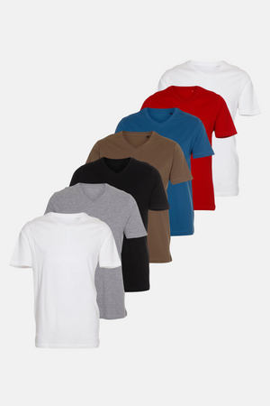 Basic T-shirt à col en V - Forme de package (7 PC)