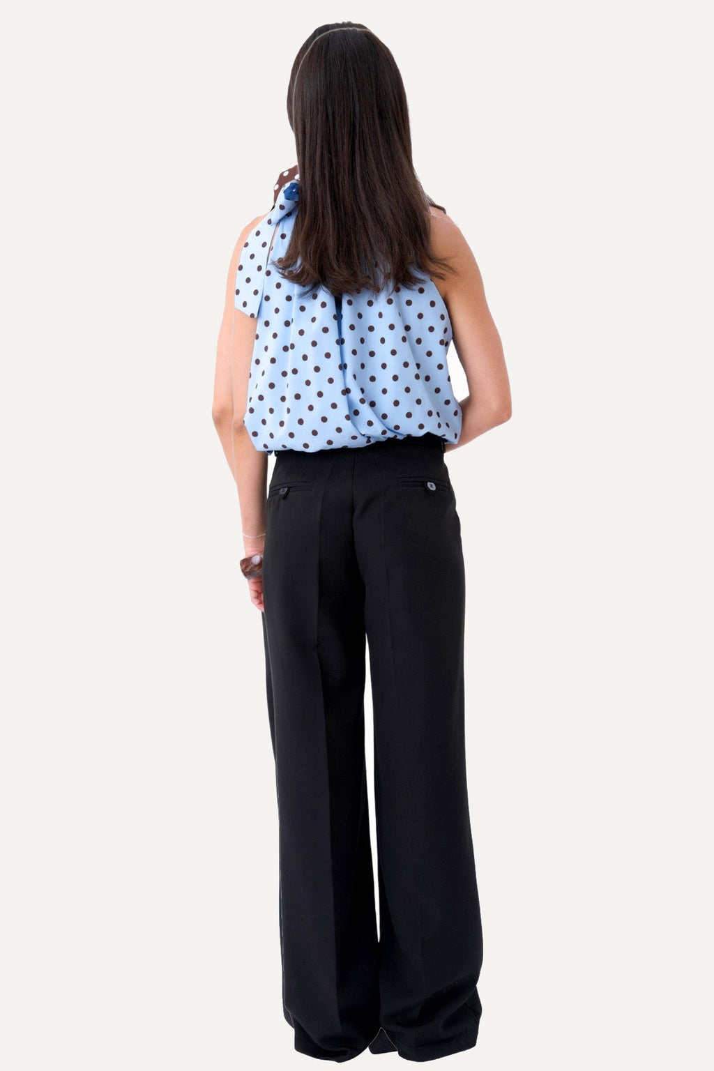 Haut Wilma - Bleu Clair/Pois Marron