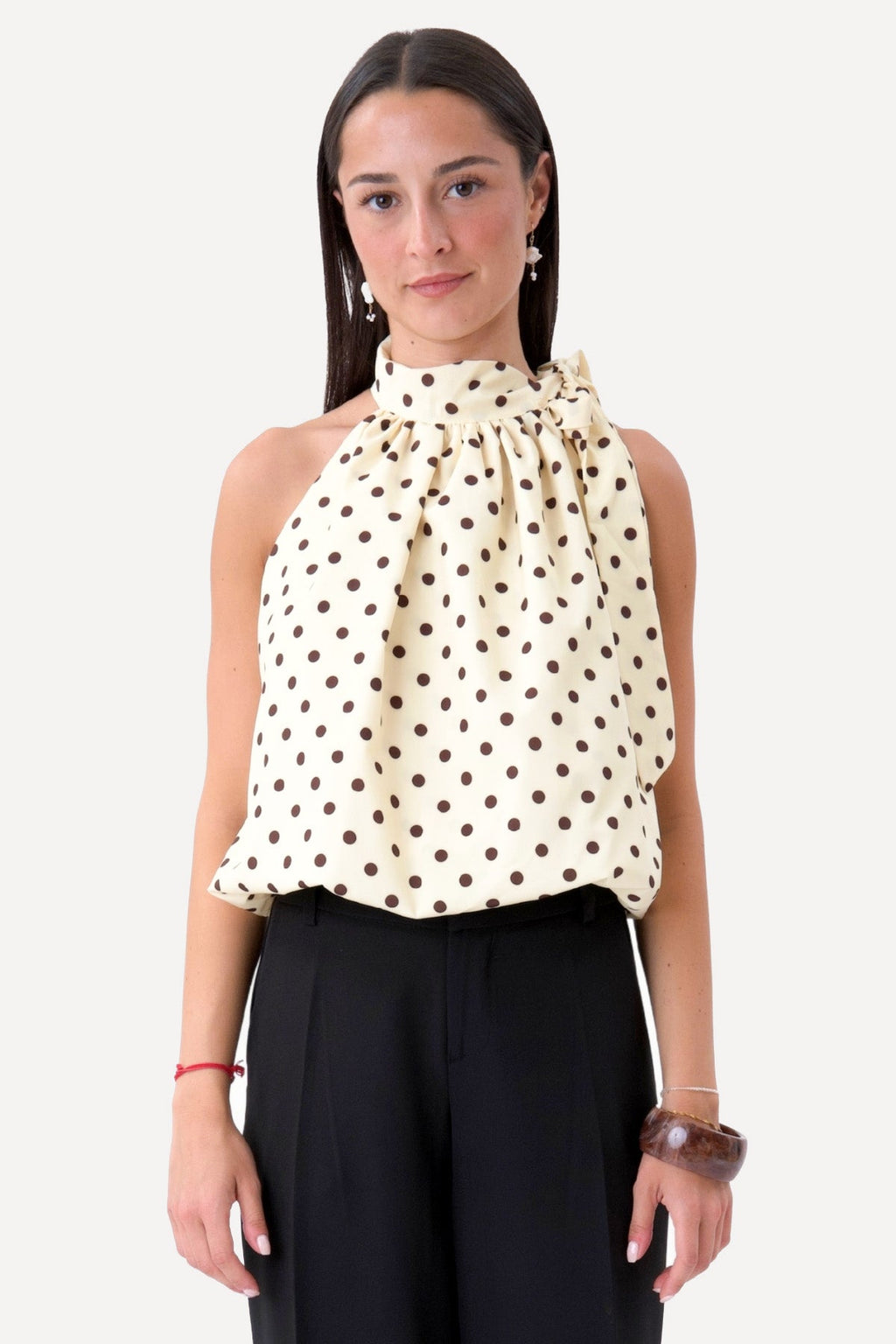 Haut Wilma - Pois Jaune/Marron