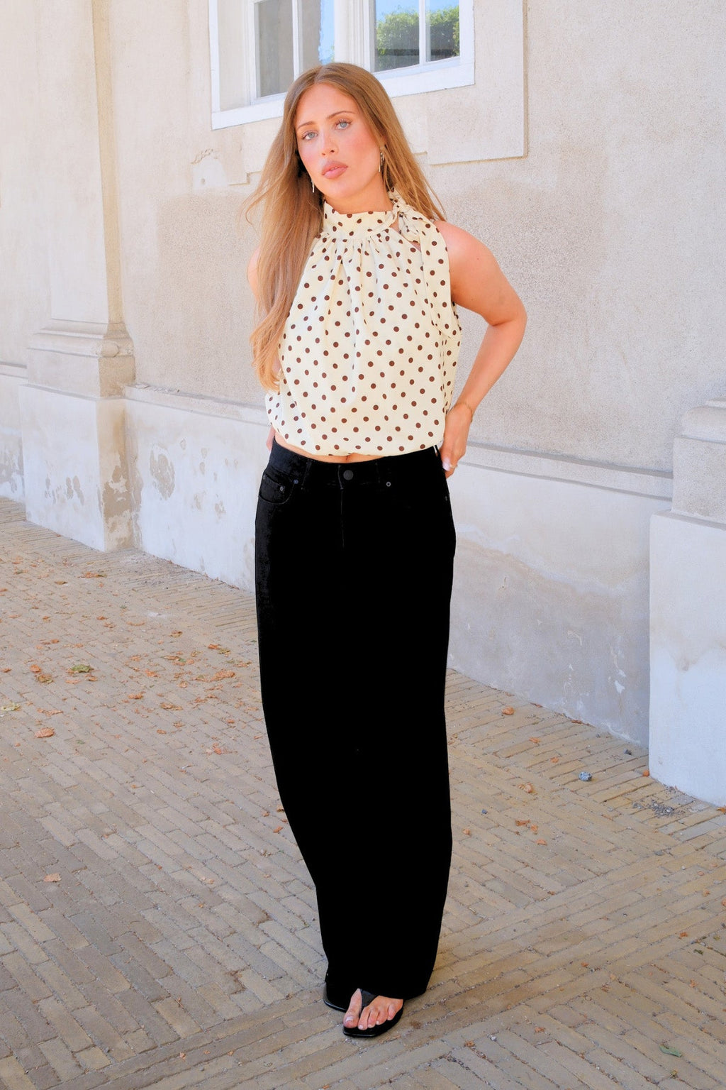 Haut Wilma - Pois Jaune/Marron