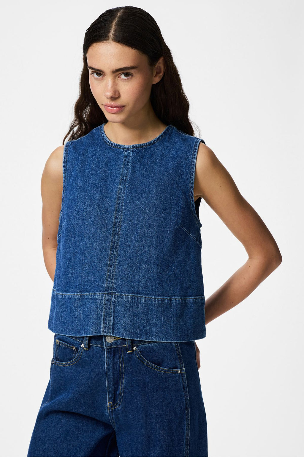 Haut en Denim Silke - Denim Bleu Moyen