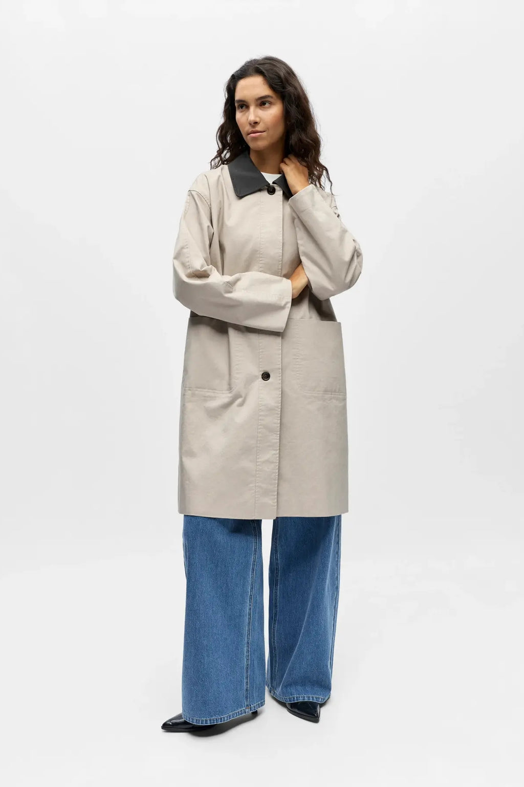Alora  Long Trenchcoat - Birch Magnet