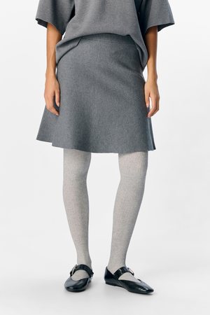 Jupe à tricot courte Reynard HW - mélange gris moyen