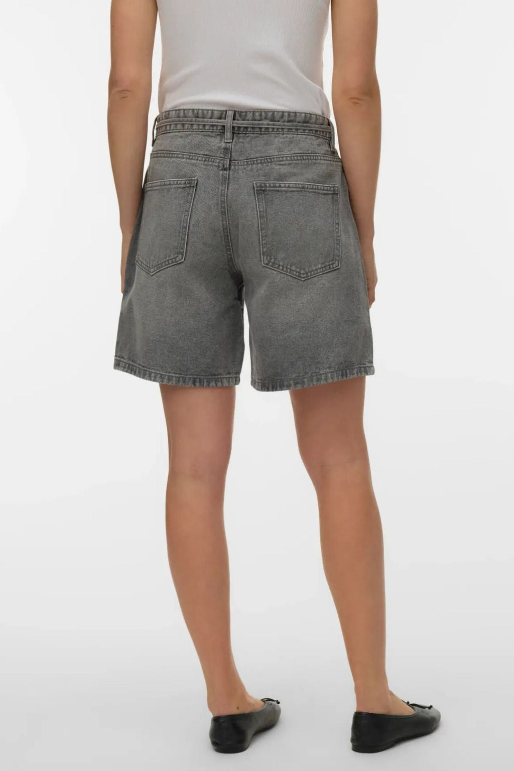 Wien Belt Shorts Mix - Light Grey Denim