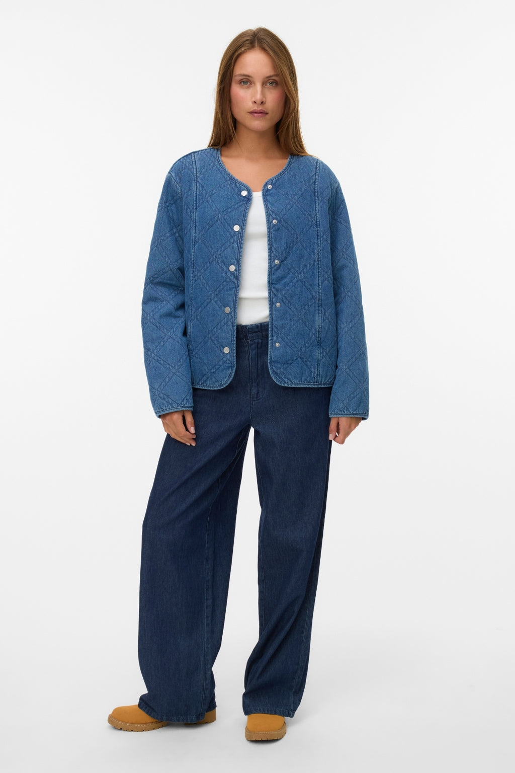 Era Quilted Jacket - Medium Blue Denim