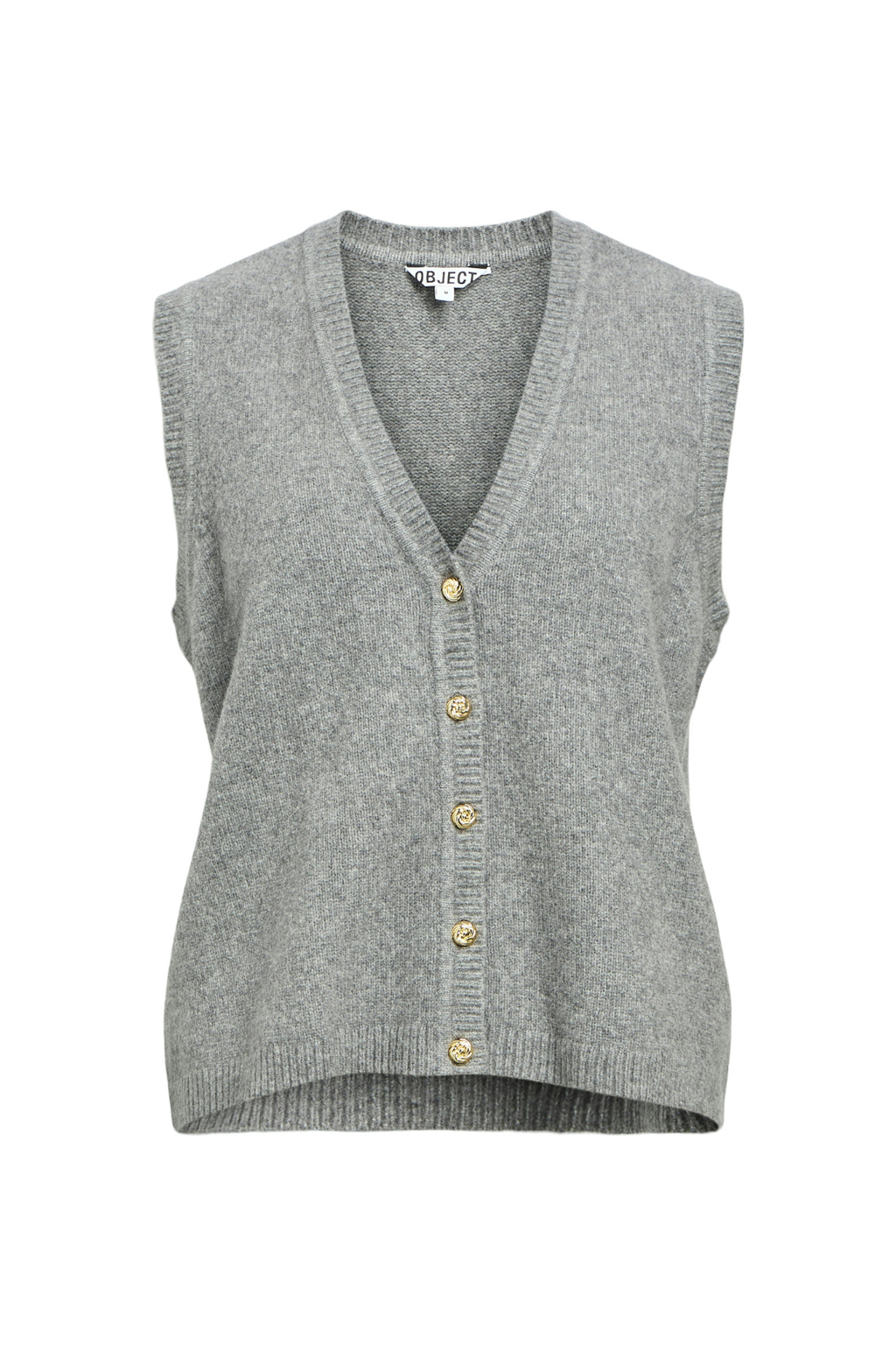 Ivona S/L Knit Vest - Medium Grey Melange