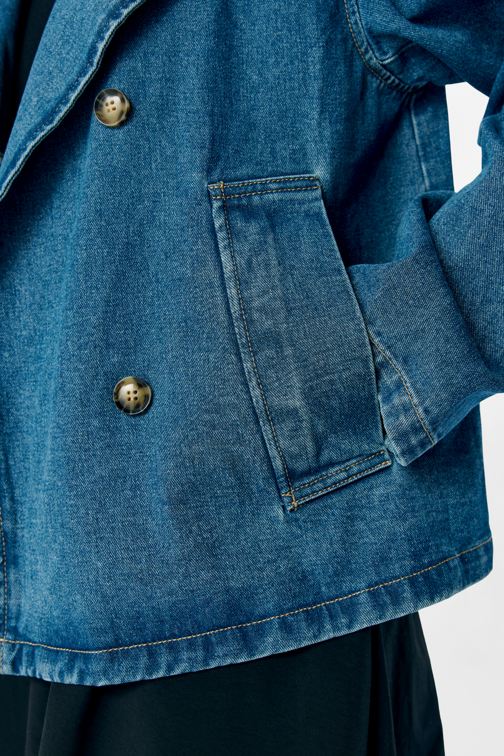 Tilla Gro L/S Denim Jacket - Medium Blue Denim