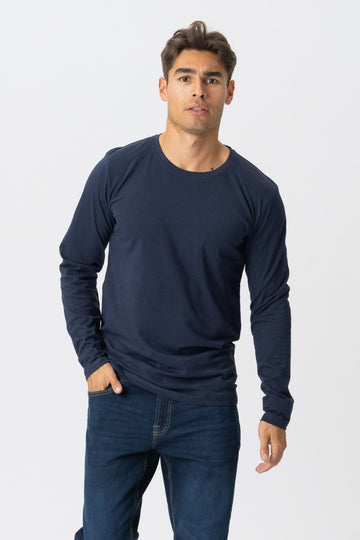 Basic Long-sleeved T-shirt - Navy