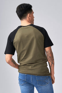 T-shirt Raglan de base - Black-Army