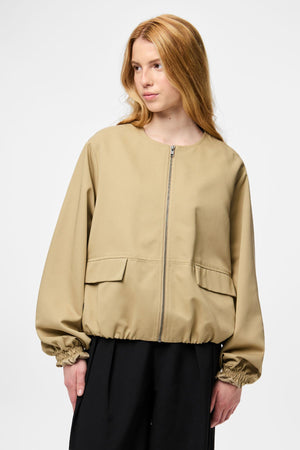 Berit Balloon Bomber Jacket - Travertine