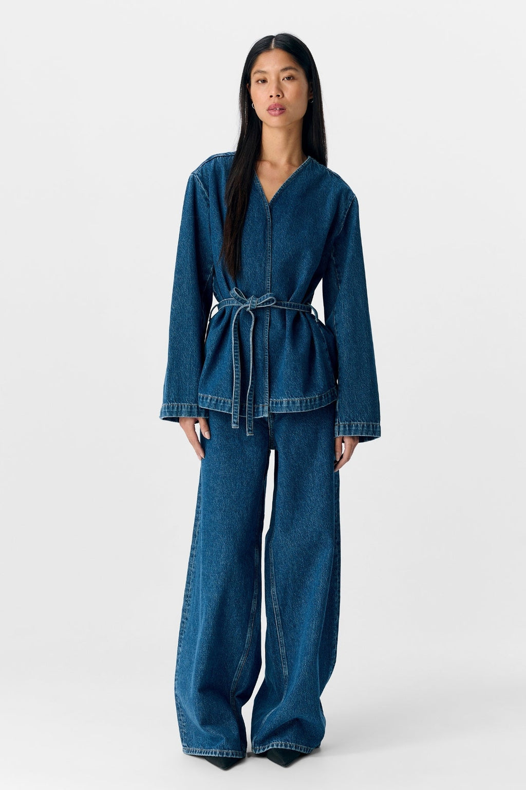 Mallie Blazer - Medium Blue Denim