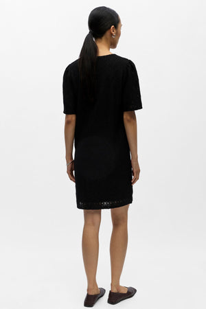 Robe Laila à col en V - Noir