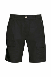 Cargo Linen Shorts - Black