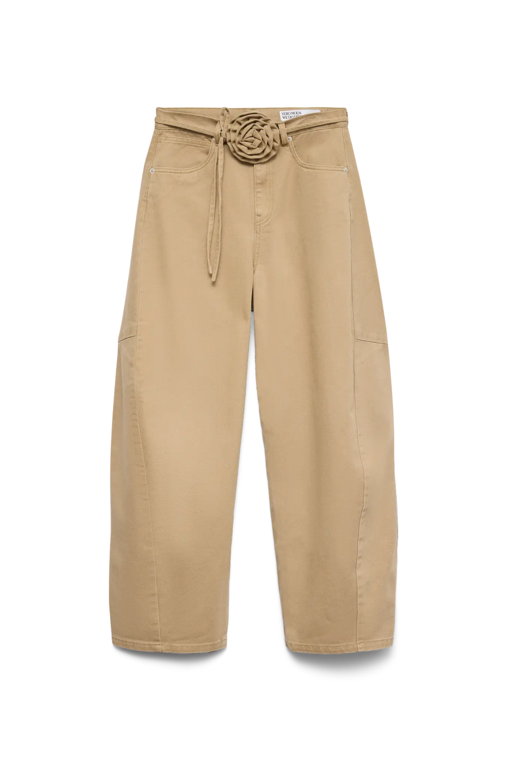 Kaitlin Wide Colored Barrel Jeans - Kelp