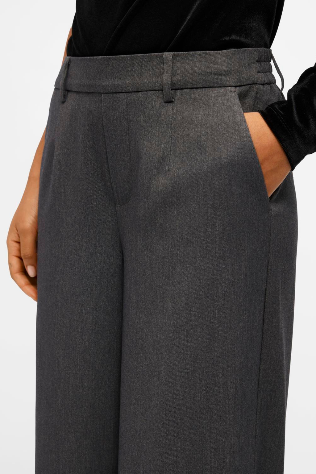 Lisa large pantalon - mélange gris moyen